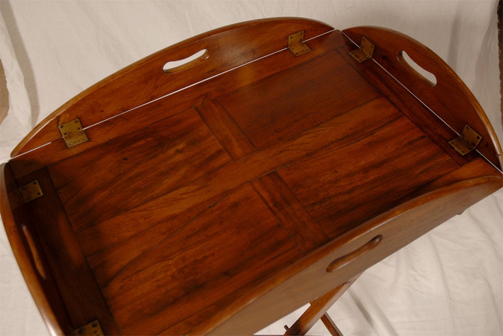 19th Century Oval Mahogany Butler's Tray on Stand, c. 1810 For Sale