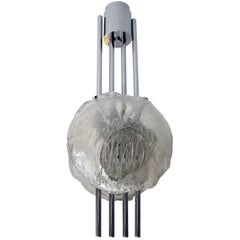 Italian chandelier by Angelo Brotto for Esperia,  glass / chrome