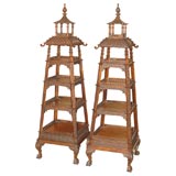 A Pair of George III-Style Pagoda Etagere's