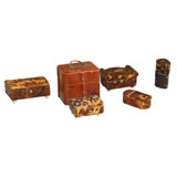 Antique Set of Six Small Victorian Boxes