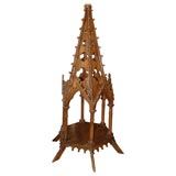 Monumental English Carved, Turned and Pierced Beechwood Spire