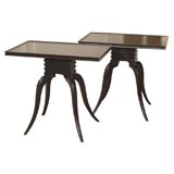 Chic Pair of Ebonized Paul T. Frankl Side Tables