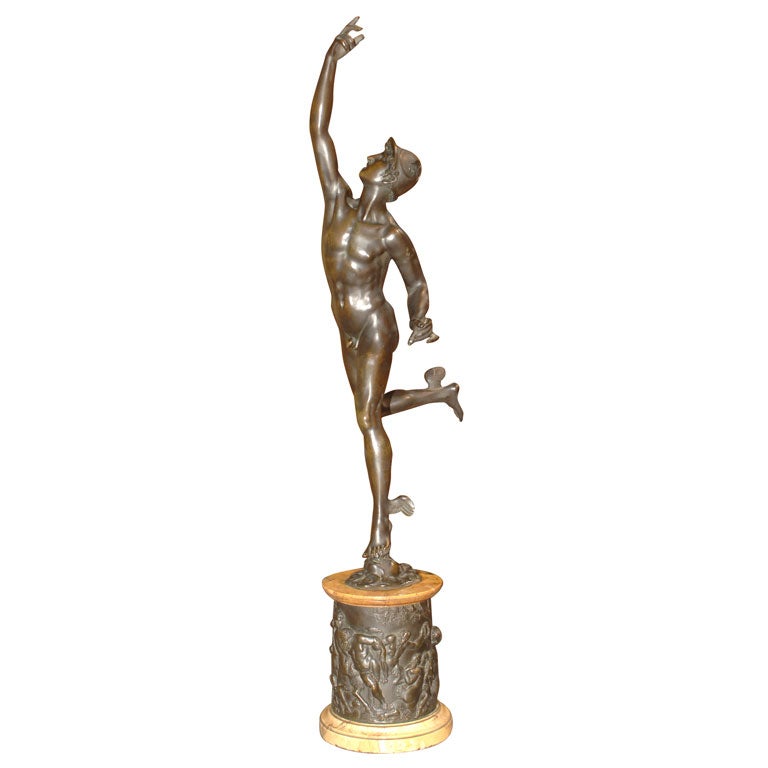 Bronze statue of Mercury, after Giambologna For Sale