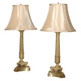 Empire bronze pair of table lamps