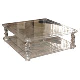 Glass and Lucite coffee table