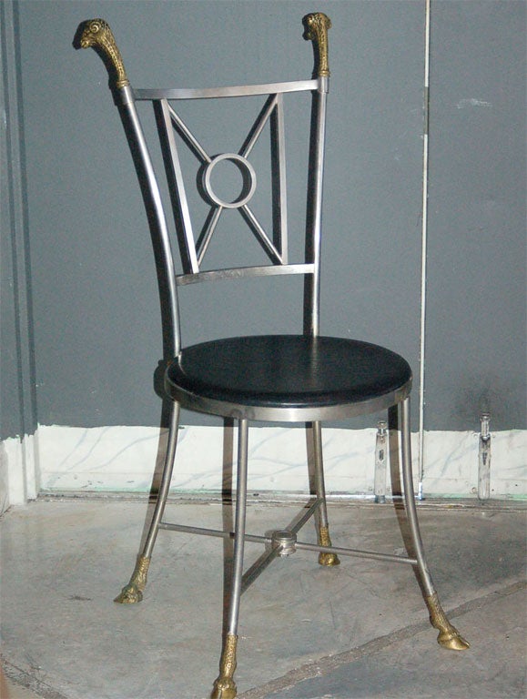 Hollywood Regency Maison Jansen Side Chairs For Sale