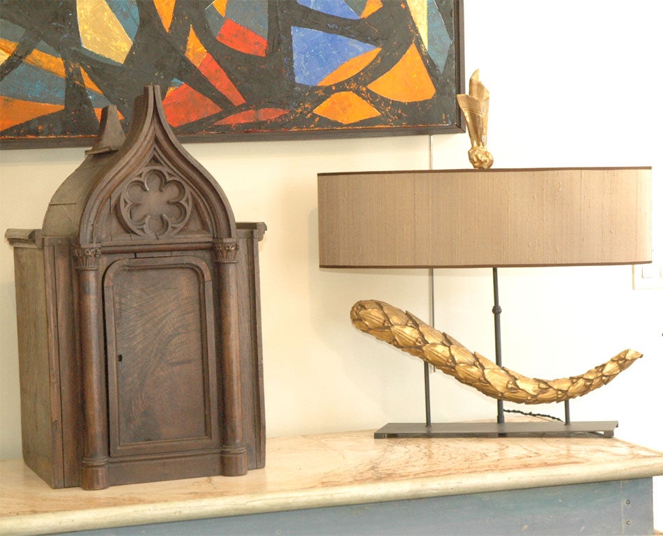 Hand carved Walnut Gothic tabernacle.