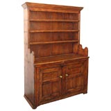 18THC COUNTRY FRENCH PINE OPEN STEPBACK CUPBOARD