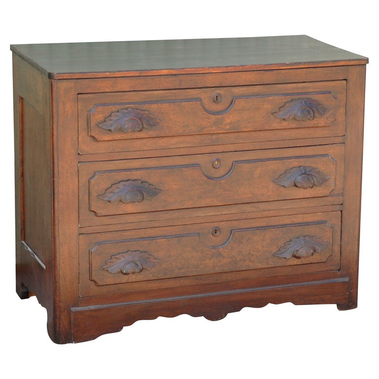 19THC EASTLAKE COTTAGE CHEST OF DRAWERS