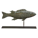 Antique RARE FORM FISH WEATHER VANE-COPPER PATINA
