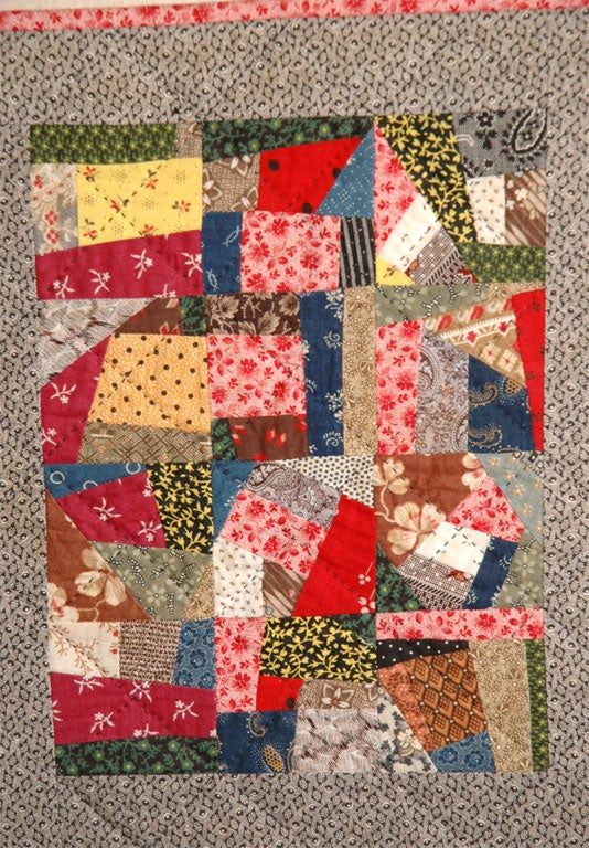 Contemporary CONTEMPORARY    SMALL  CRAZY DOLL QUILT MOUNTED