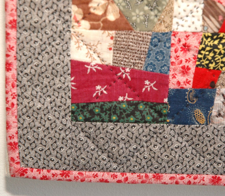 Cotton CONTEMPORARY    SMALL  CRAZY DOLL QUILT MOUNTED
