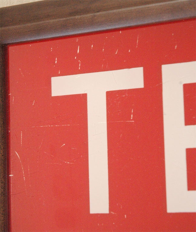 Glass Sign from a Phone Booth 1