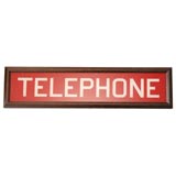 Vintage Glass Sign from a Phone Booth