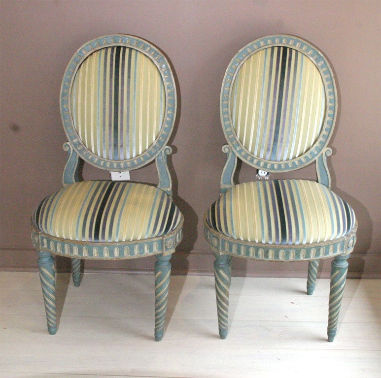 pair if painted Italian chairs