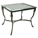 dark green steel coffee table