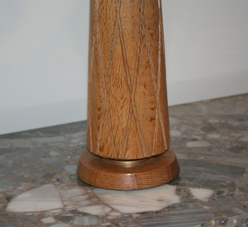 Mid-20th Century 1940's Oak Harlequin Lamp For Sale