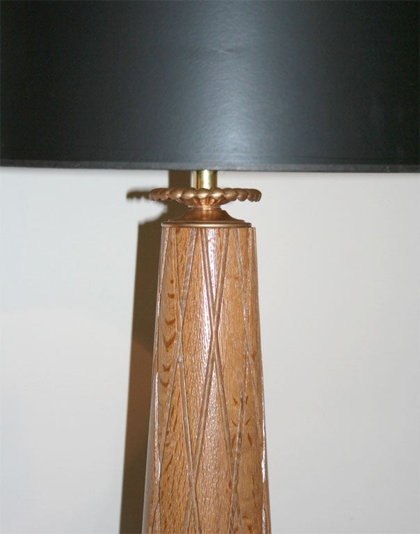 Wood 1940's Oak Harlequin Lamp For Sale