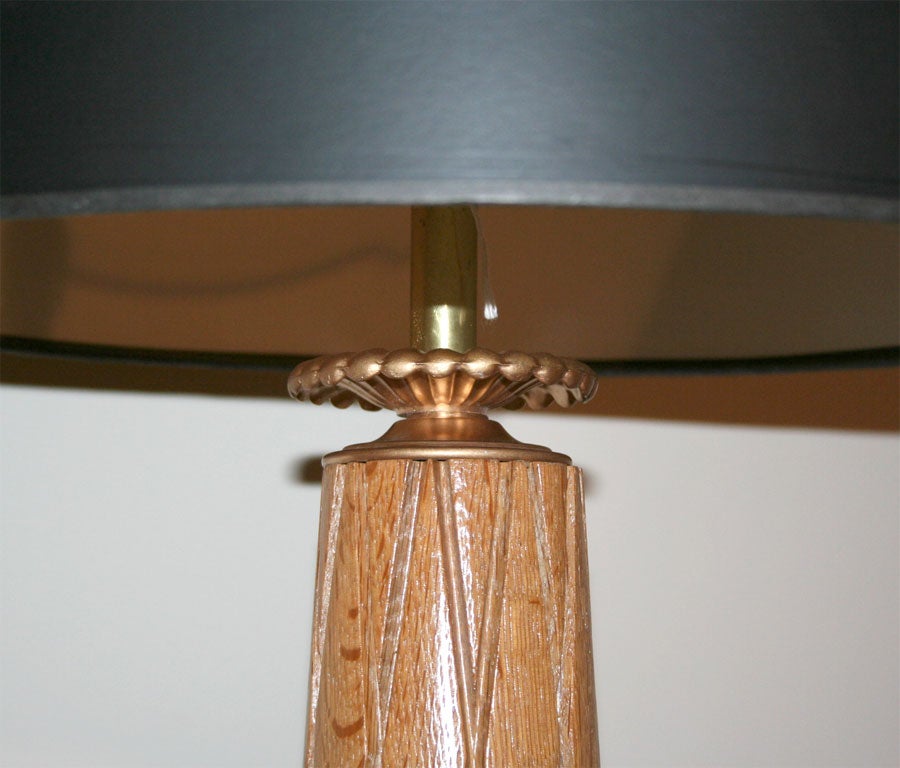 1940's Oak Harlequin Lamp For Sale 1