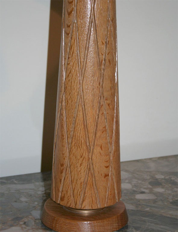 1940's Oak Harlequin Lamp For Sale 2