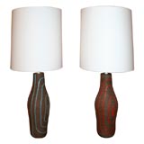 Pair of ceramic, Raymor table lamps, made in Italy-1960's