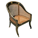 Ebonized and Gilt Regency Style Chair