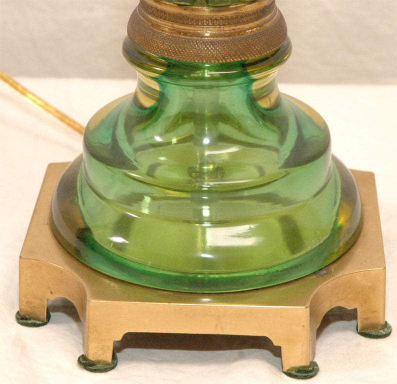 Marbro Green Glass & Brass Lamp (GMD#1117) 2