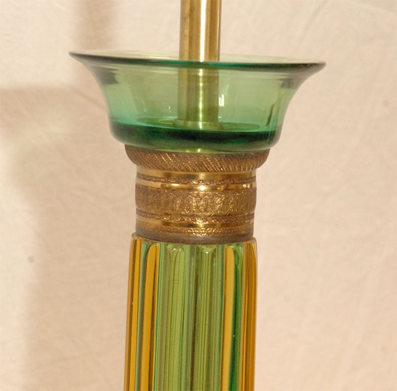 Marbro Green Glass & Brass Lamp (GMD#1117) 3