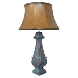 Faux oxidized cast baluster lamp stand