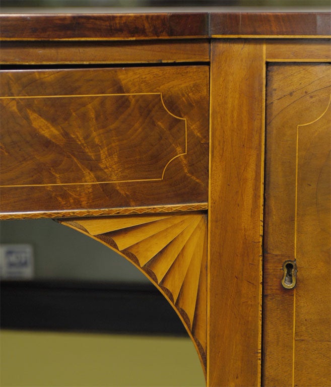 English George III-period Bowfront Inlaid Sideboard, c. 1790 For Sale