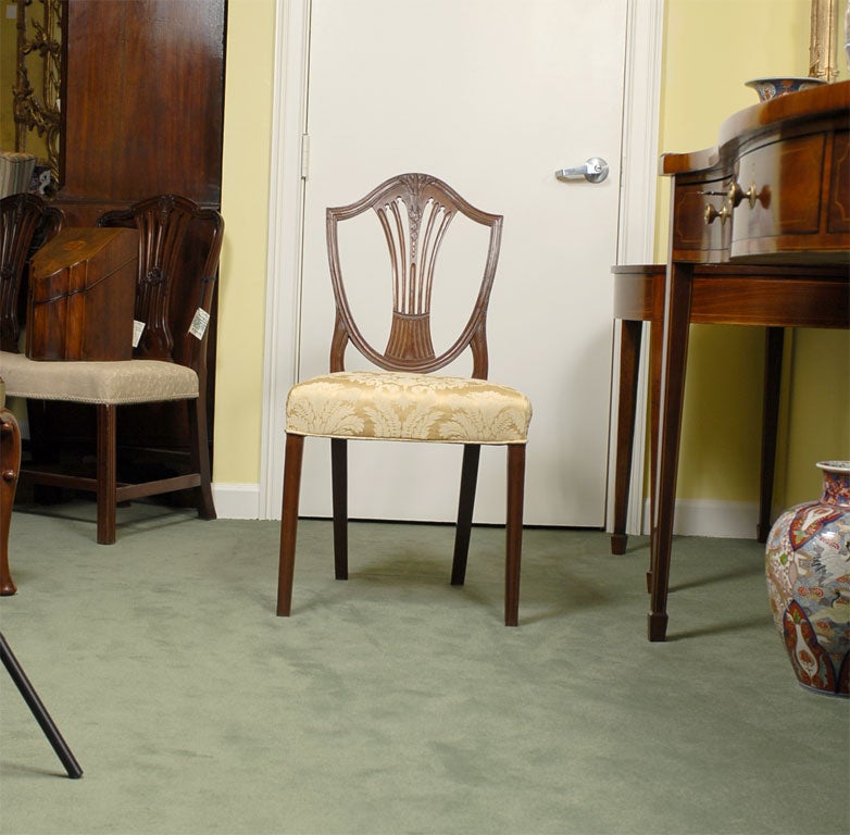 SET of 4 Graceful Hepplewhite "Shield-back" Chairs, c. 1870