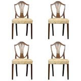 SET of 4 Graceful Hepplewhite "Shield-back" Chairs, c. 1870