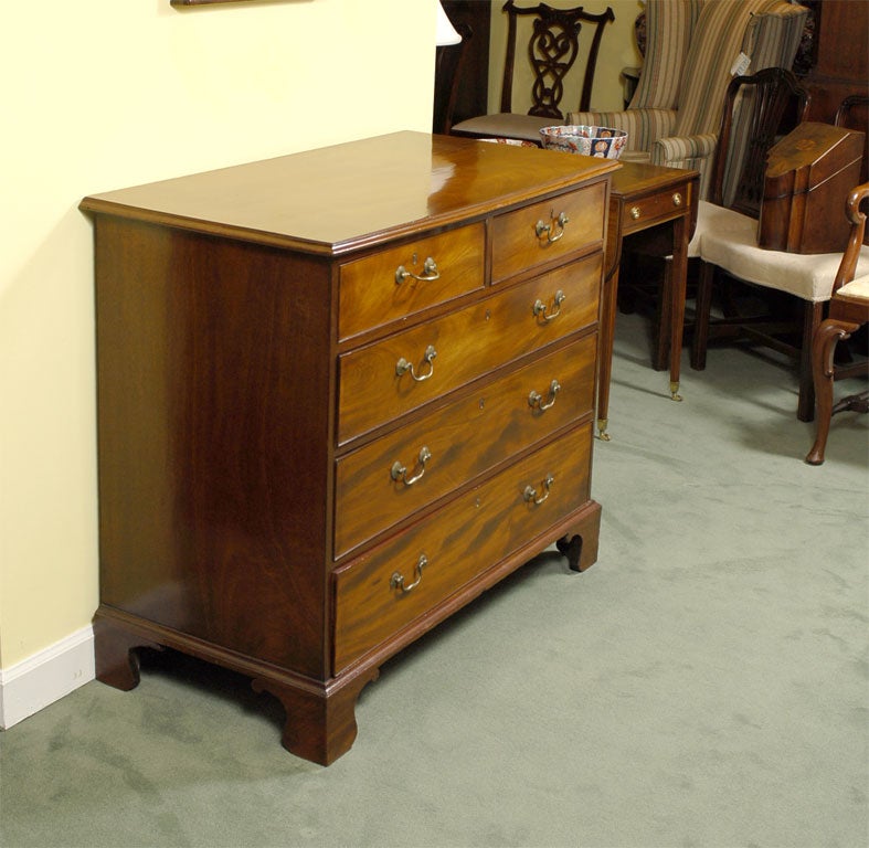 Mahogany Georgian Chest with Original Brass Pulls, c. 1780