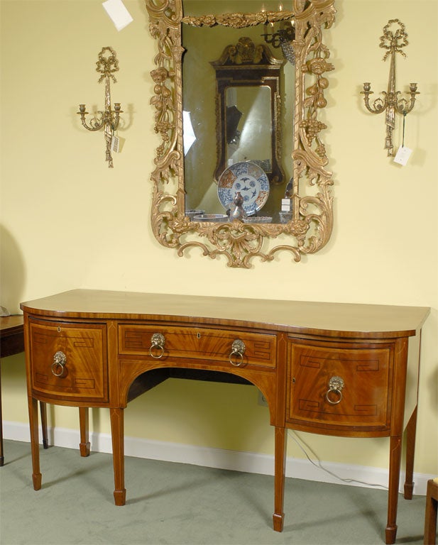 Unique Serpentine Sideboard of Inlaid Mahogany, c. 1810
