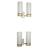 Vintage #3748 Pair of Double Arm Sconces with White Cups