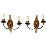 #SB13 Pair of Brass Two Arm Sconces #SB13 Pair of Brass Two Arm Sconces
