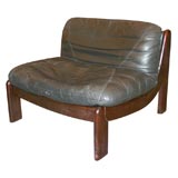 Pair of Rosewood and Leather Lounge Chairs