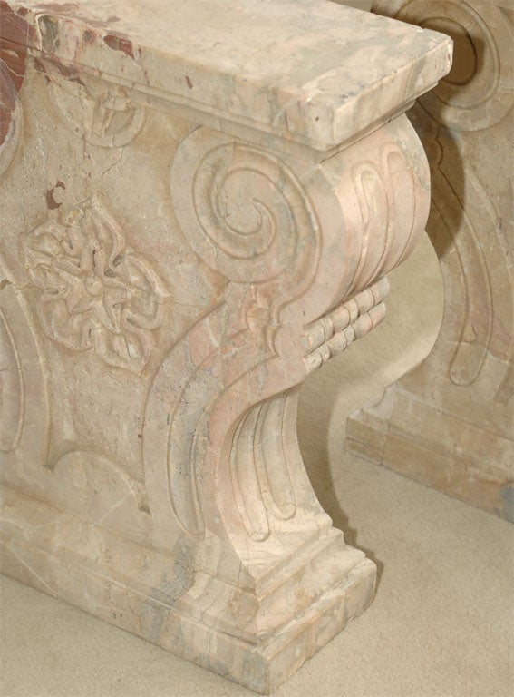 Carved Antique Marble Pedestal