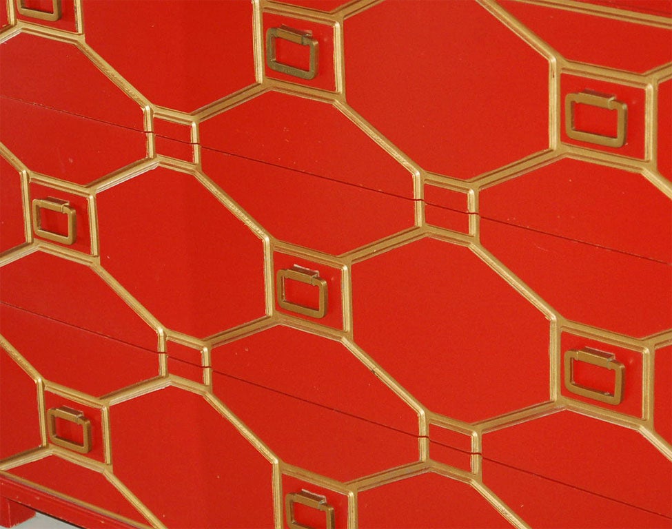 American Dorothy Draper Viennese Collection Red Chest