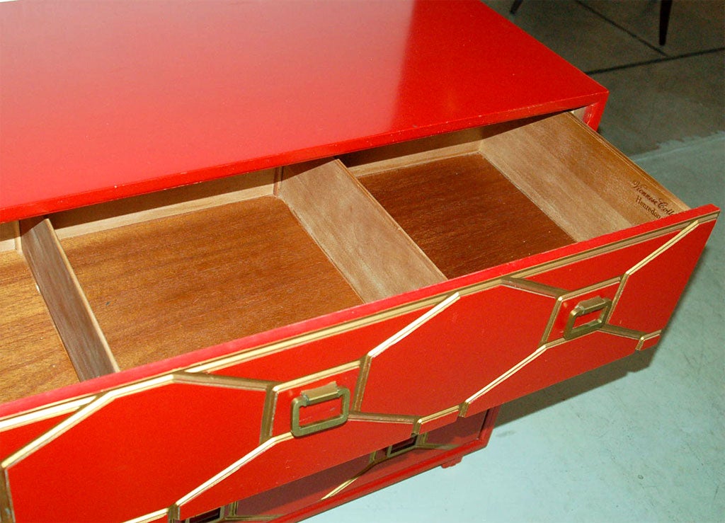 Giltwood Dorothy Draper Viennese Collection Red Chest