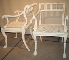 Pair Lacquered Klismos Chairs 1930s