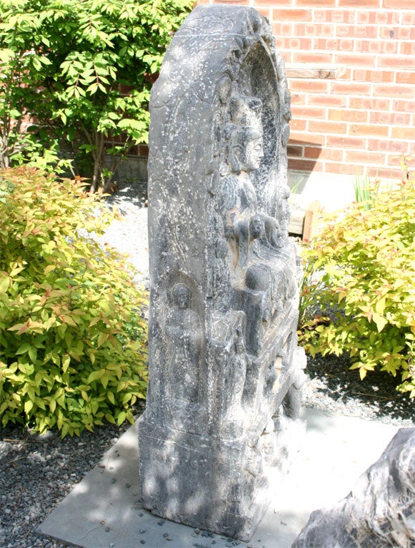 Double Sided Carved Limestone Stele 3