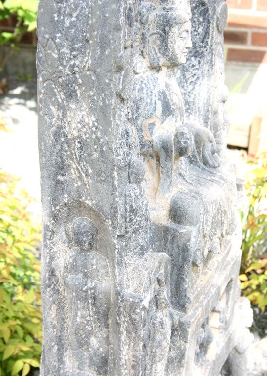 Double Sided Carved Limestone Stele 4