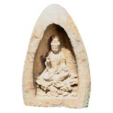 Carved Boulder with Seated Kuan Yin