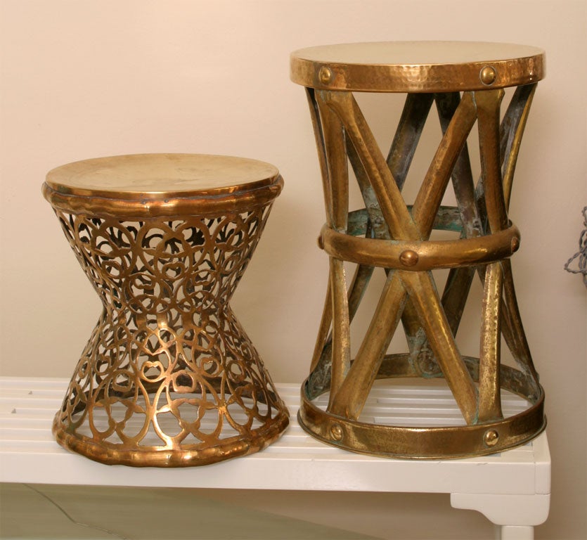 Pair of Brass Garden Stools