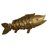 Signed Curtis Jere Brass Fish Wall Sculpture