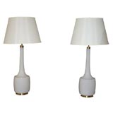 Pair of Opaline Glass Lamps by Holmegaard