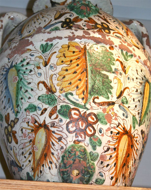 Italian Majolica Olive Oil Storage Jar 2