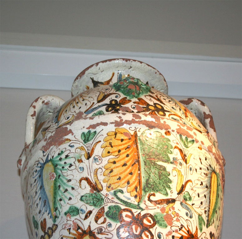 19th Century Italian Majolica Olive Oil Storage Jar