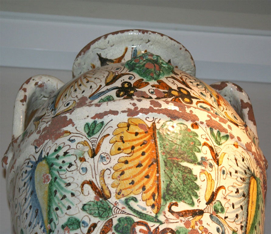 Italian Majolica Olive Oil Storage Jar 1